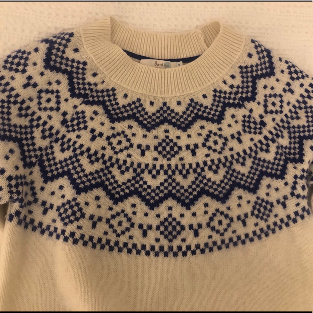 Boden Heather Fair Isle Sweater, blue, M